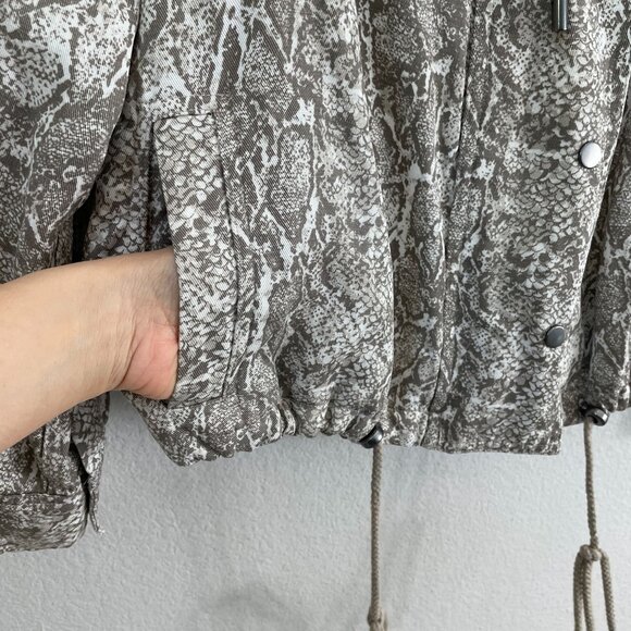 Rails Womens Small Tennessee Sand Snakeskin Jacket Linen Lyocell Blend Zip Up - Picture 10 of 14